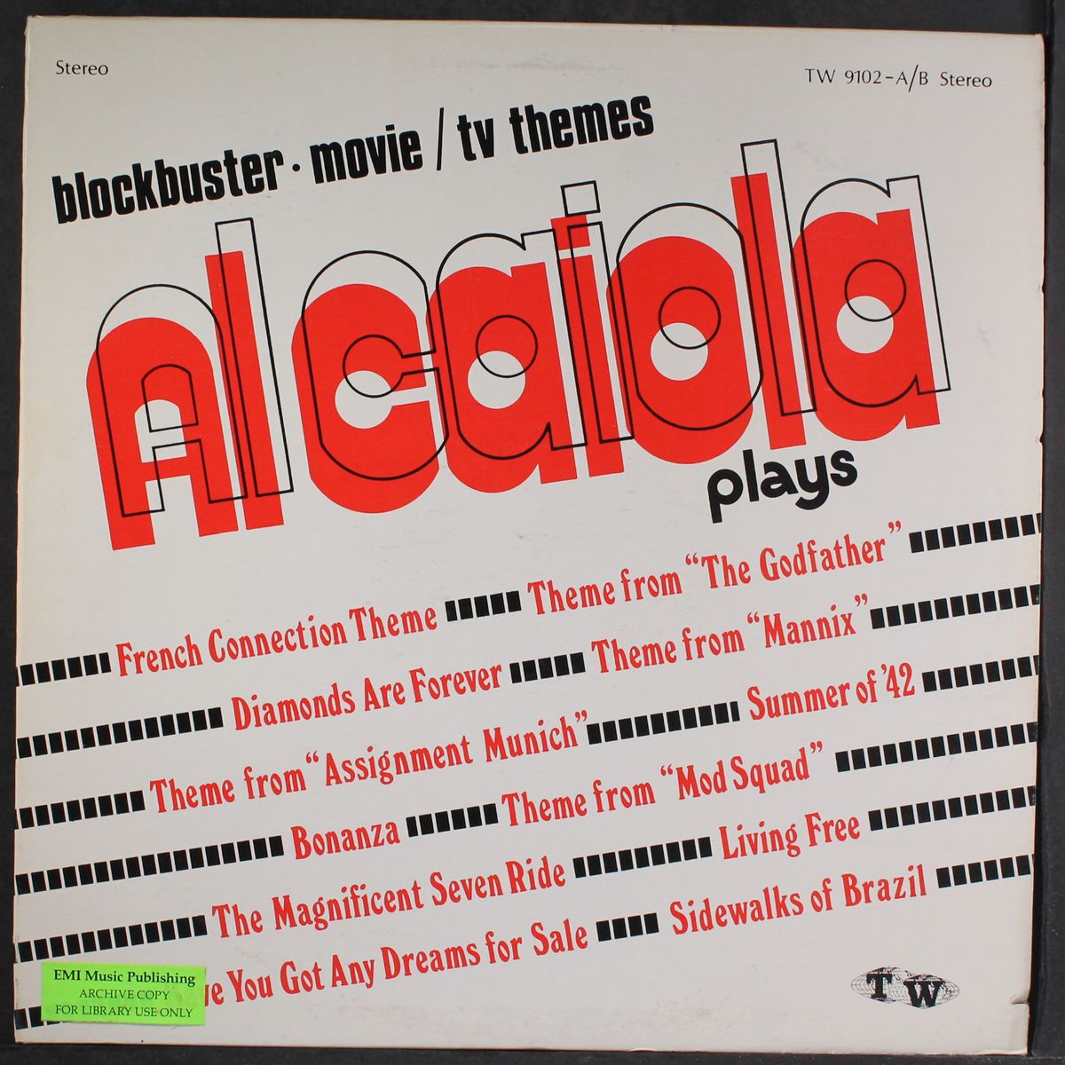plays blockbuster movie/tv themes by AL CAIOLA
