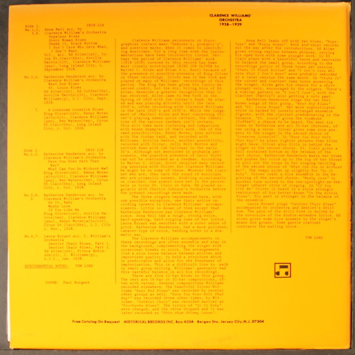 1928-1929 by CLARENCE WILLIAMS