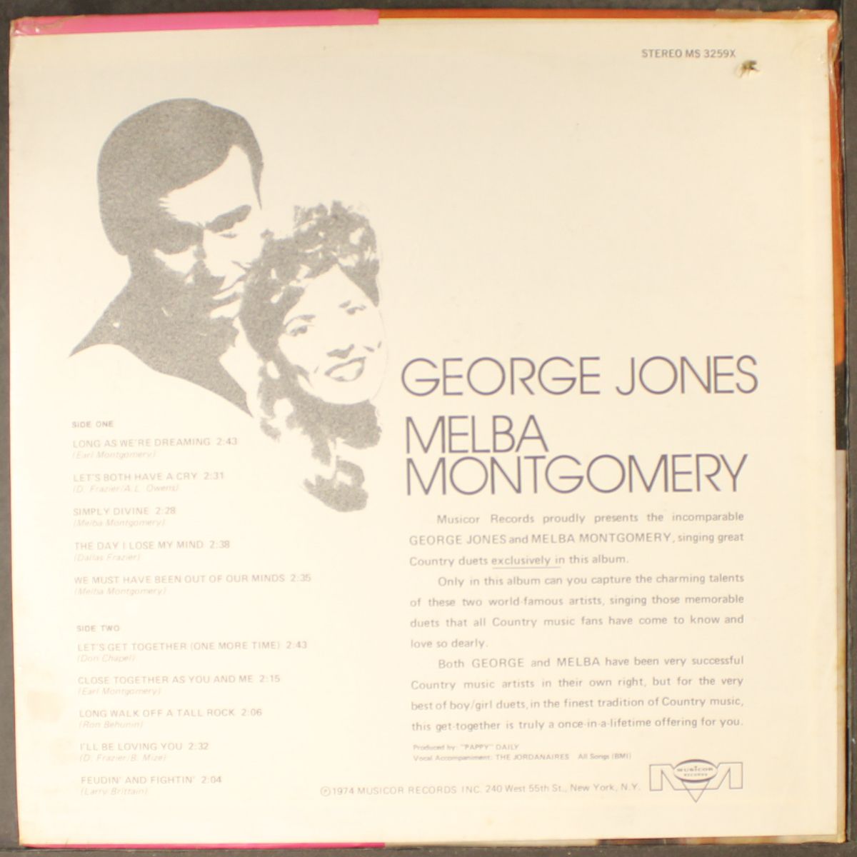 musicor proudly presents by GEORGE JONES & MELBA MONTGOMERY