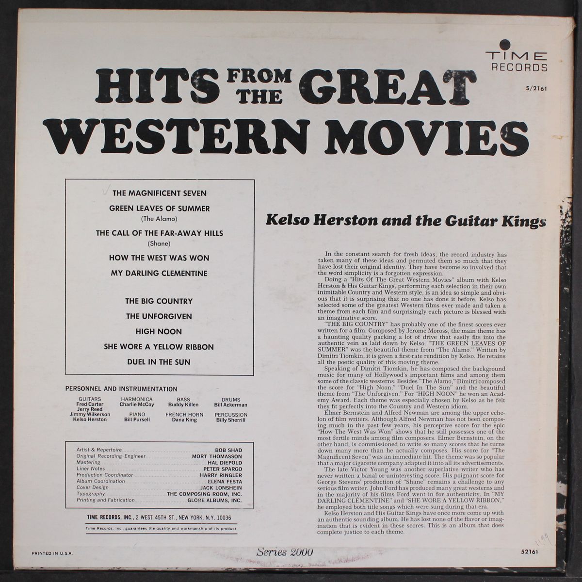 hits from the great western movies by KELSO HERSTON