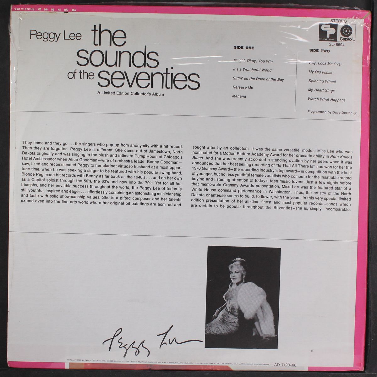 the sounds of the seventies by PEGGY LEE