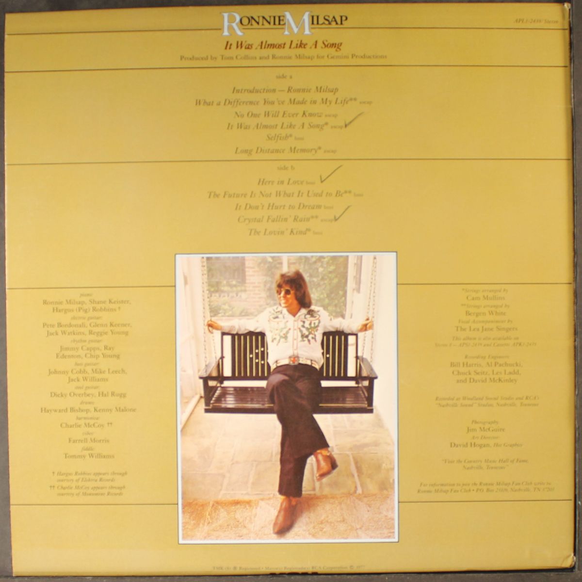 it was almost like a song by RONNIE MILSAP