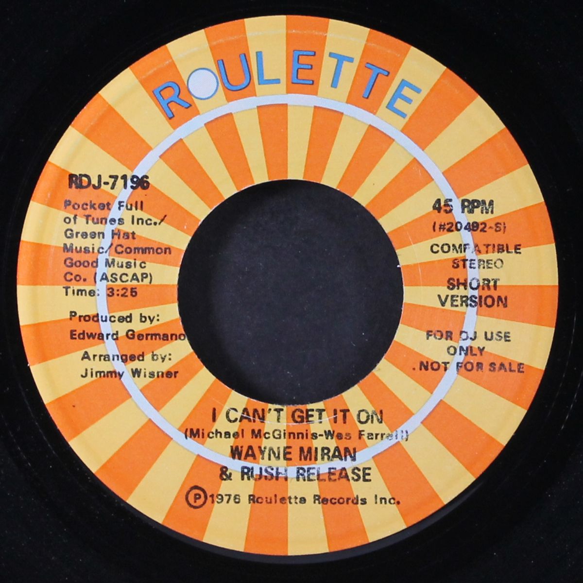 i can't get it on / short by WAYNE MIRAN & RUSH RELEASE