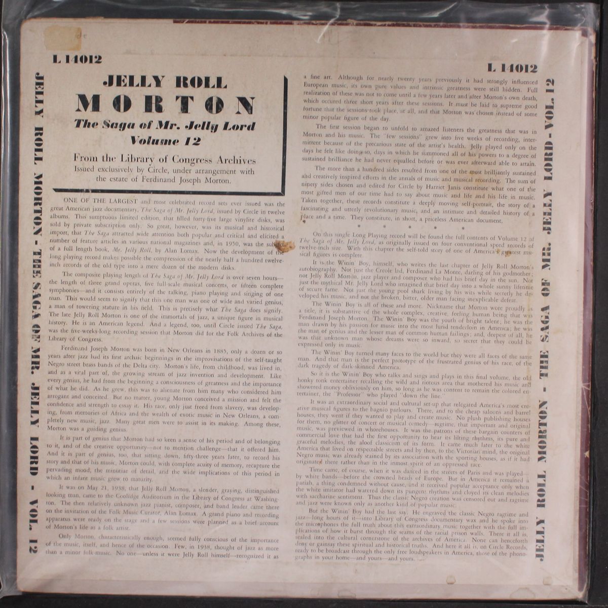 i'm the winin' boy, vol. 12 by JELLY ROLL MORTON