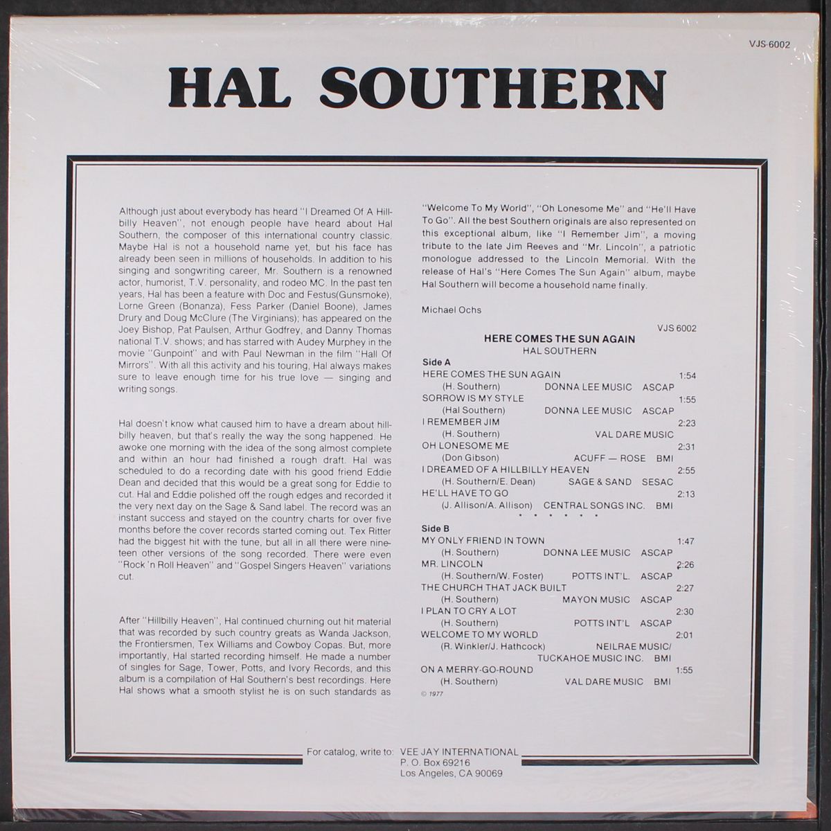 here comes the sun again by HAL SOUTHERN