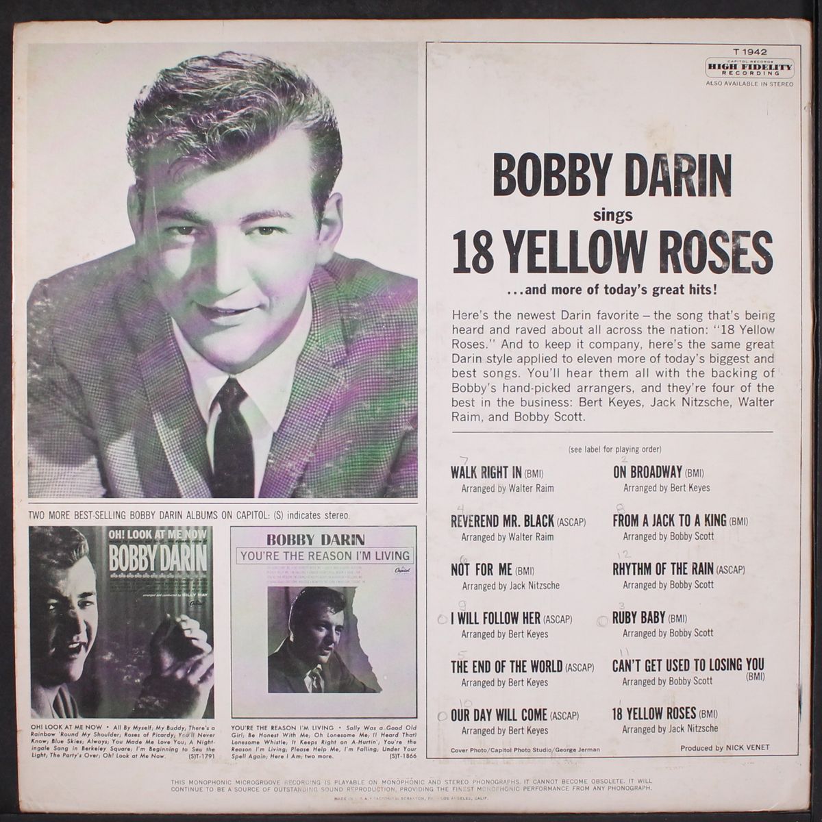 18 yellow roses by BOBBY DARIN