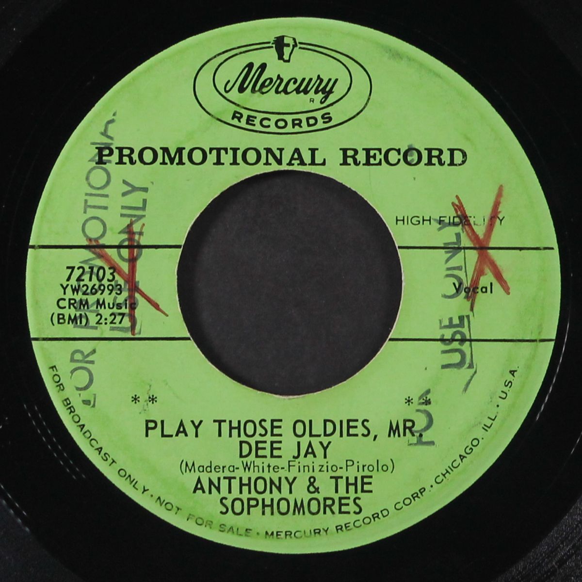 play those oldies, mr. dee jay / clap your hands by ANTHONY & SOPHOMORES