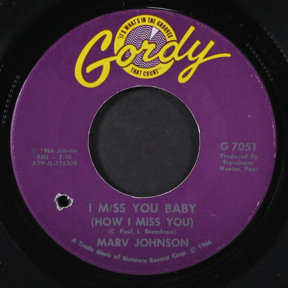 just the way you are / i miss you baby by MARV JOHNSON