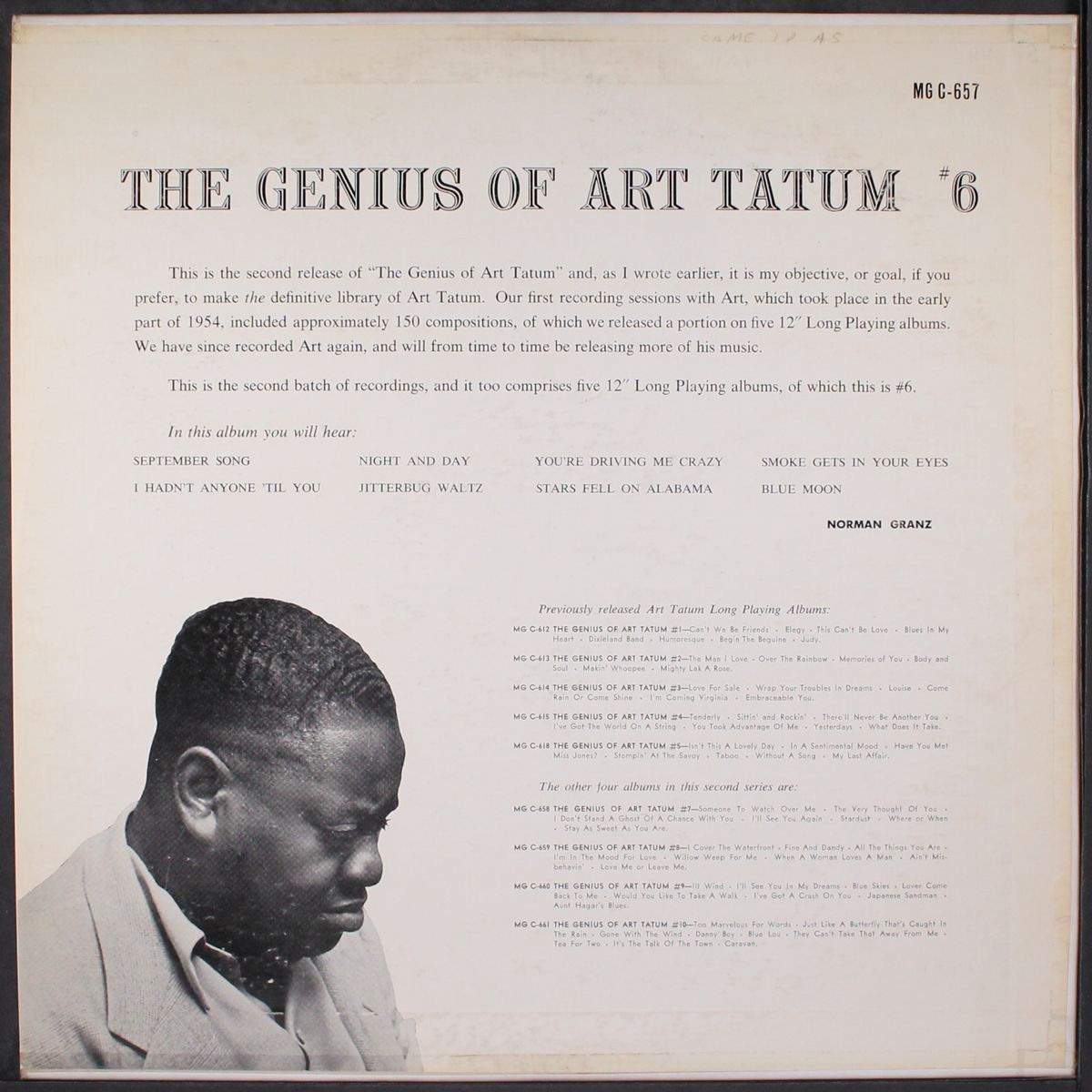 the genius of, # 6 by ART TATUM
