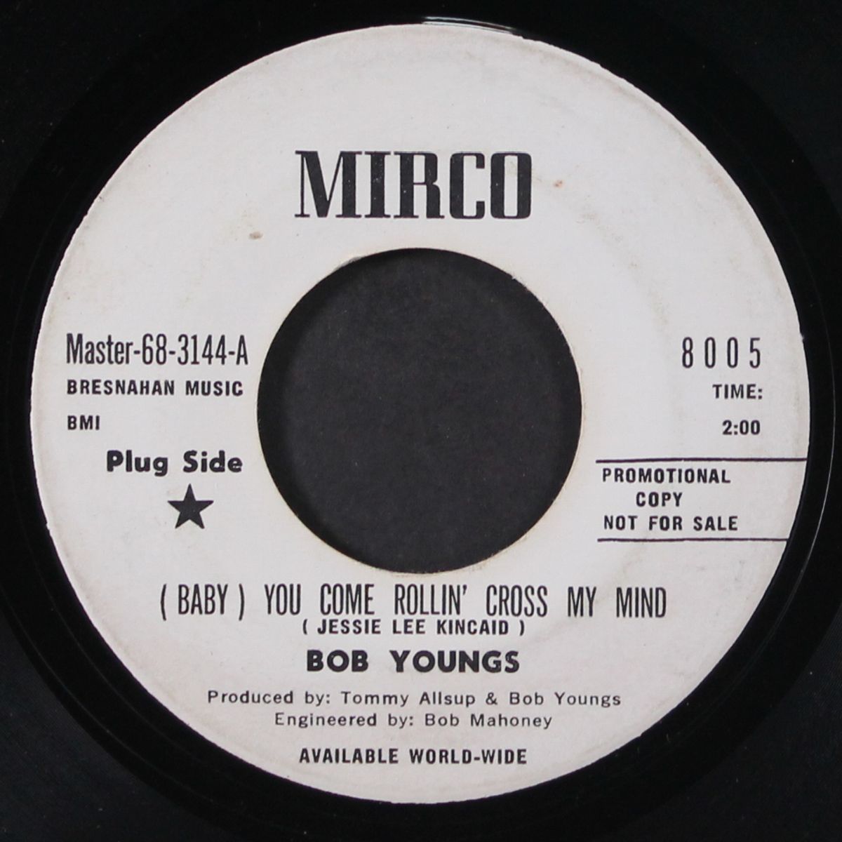 (baby) you come rollin' across my mind by BOB YOUNGS