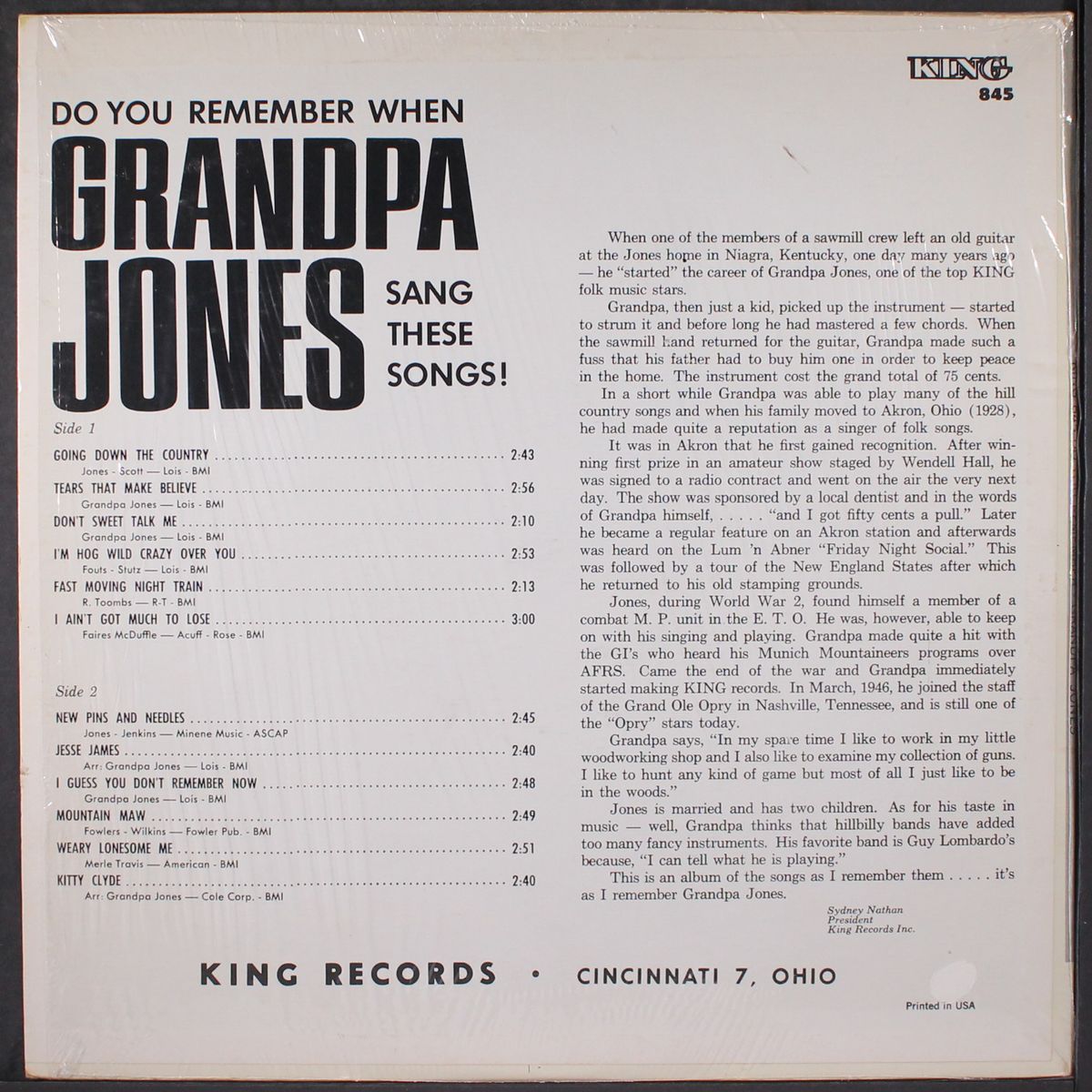 do you remember when by GRANDPA JONES