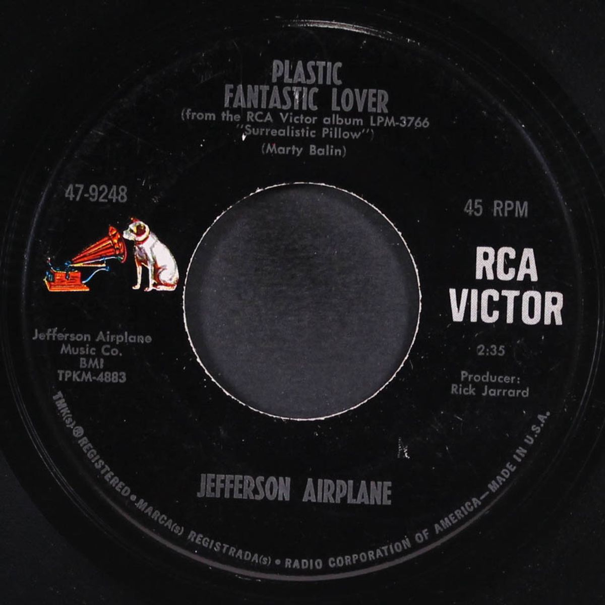 white rabbit / plastic fantastic lover by JEFFERSON AIRPLANE