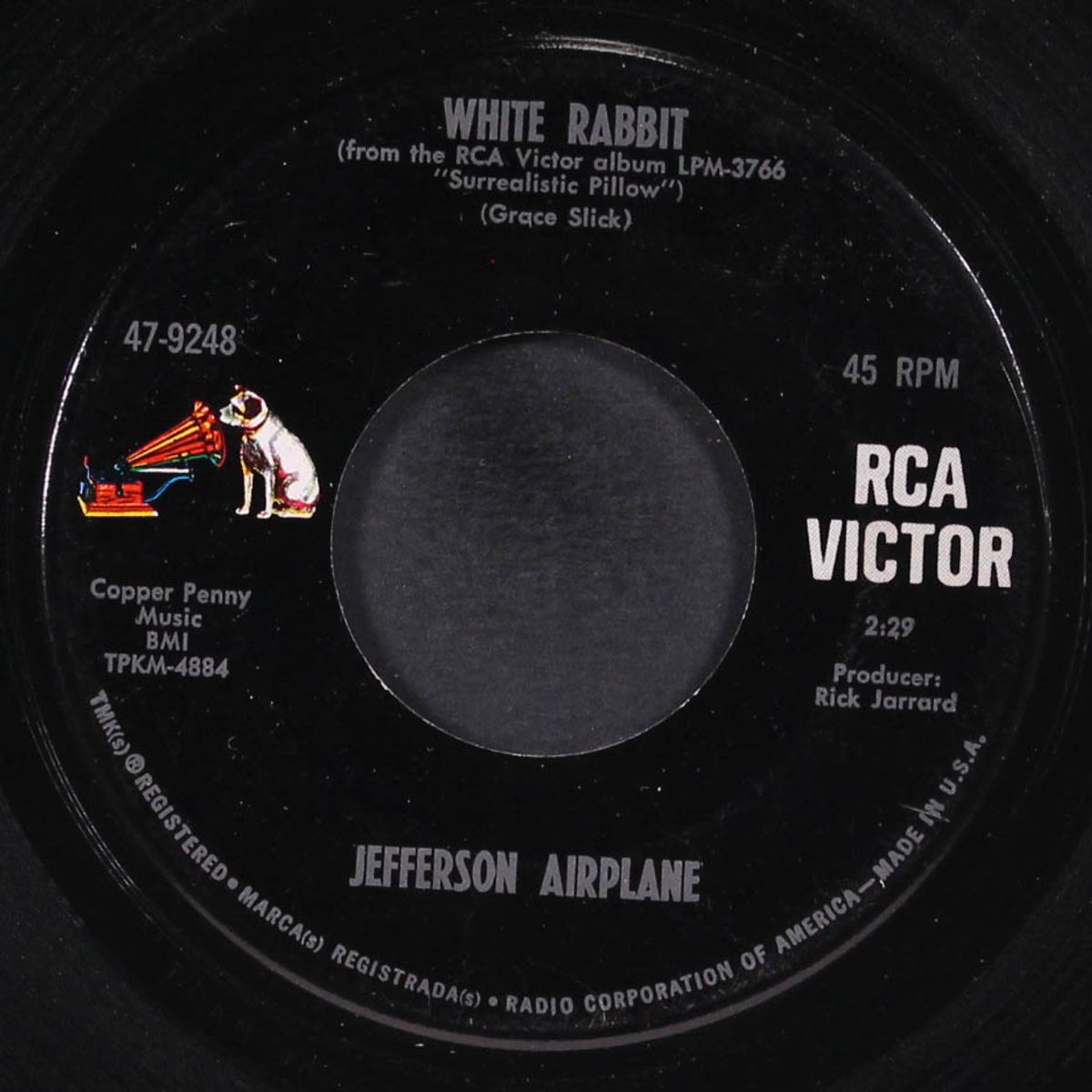 white rabbit / plastic fantastic lover by JEFFERSON AIRPLANE
