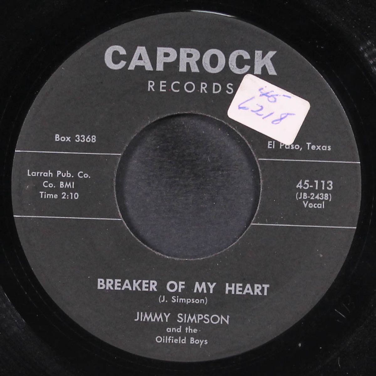 i'm an oilfield boy / breaker of my heart by JIMMY SIMPSON