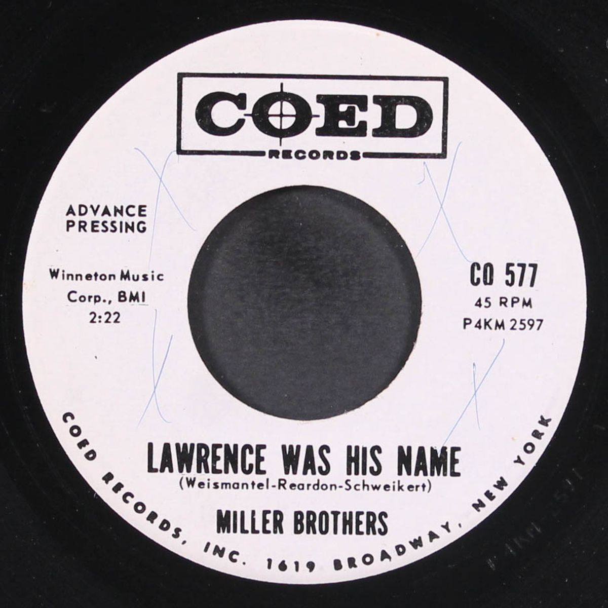 lawrence was his name / let me know by MILLER BROTHERS