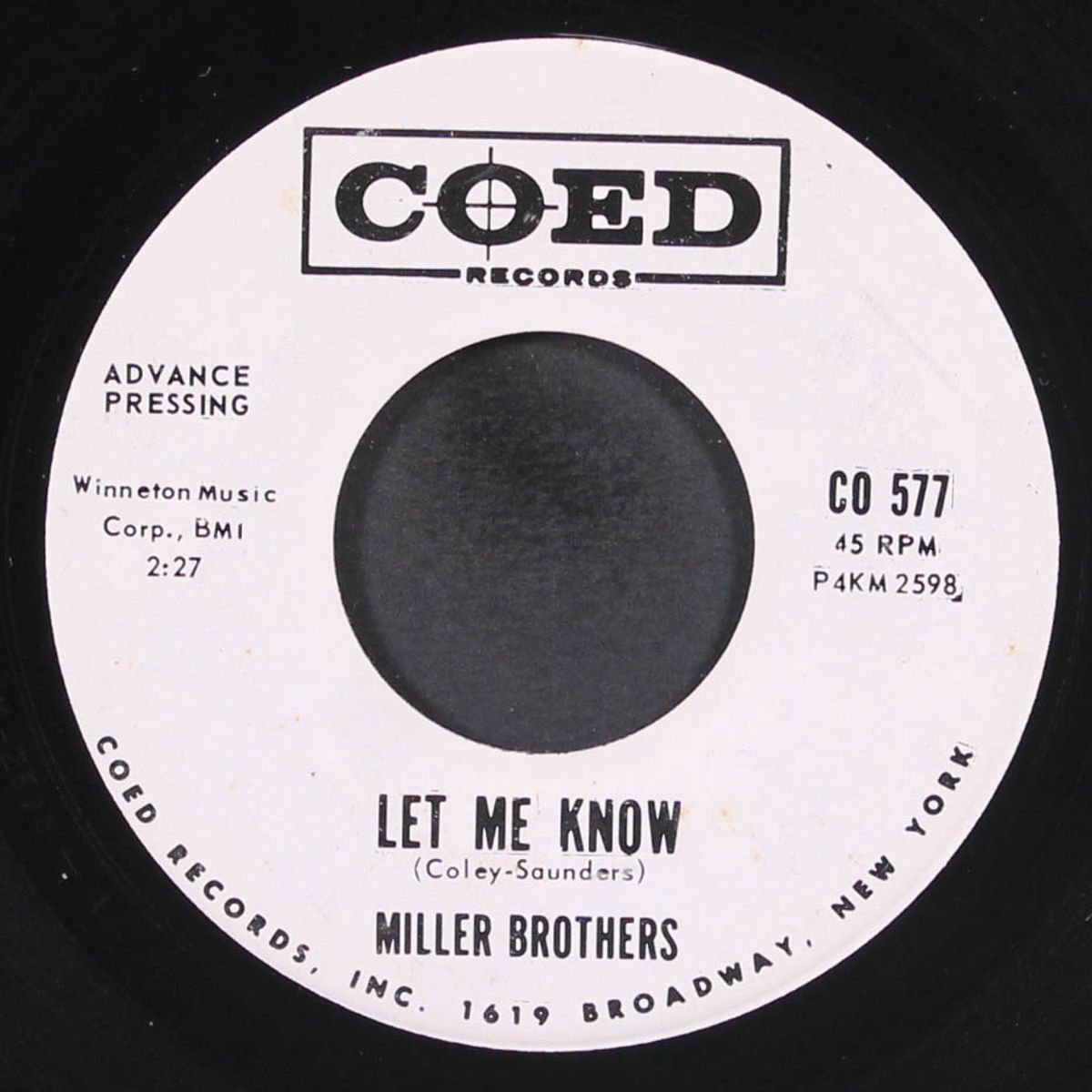 lawrence was his name / let me know by MILLER BROTHERS
