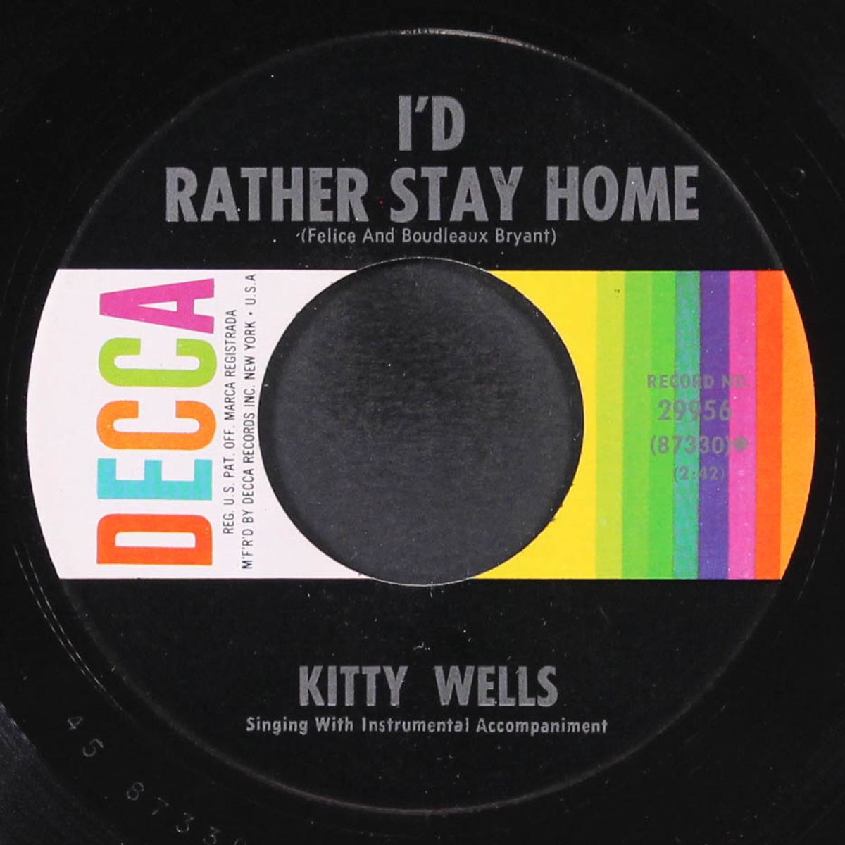 searching / i'd rather stay home by KITTY WELLS