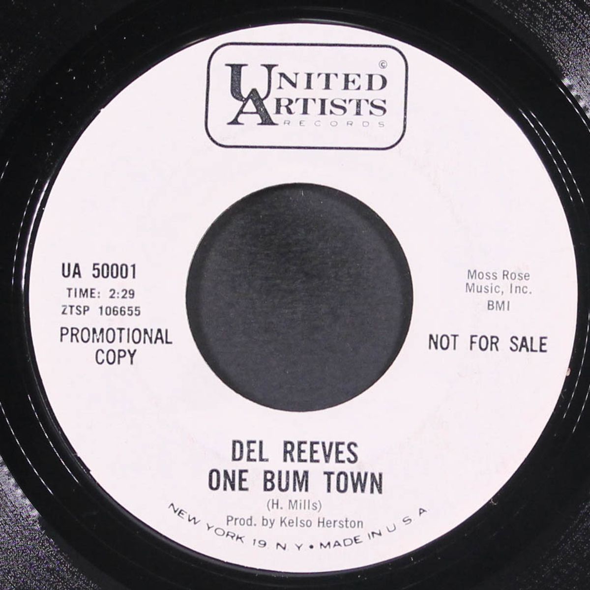 one bum town / dead and gone by DEL REEVES