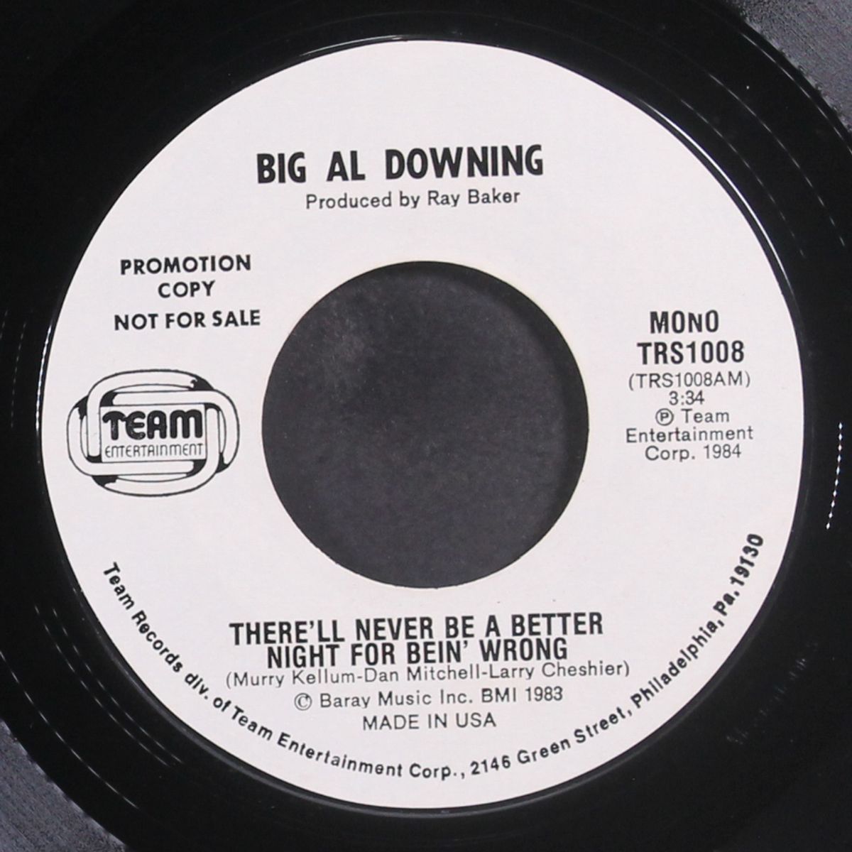 there'll never be a better night for bein' wrong by BIG AL DOWNING