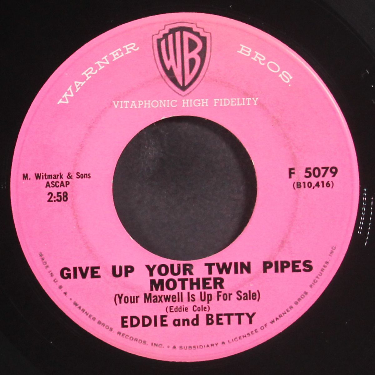 embarcadero boogie / give up your twin pipes mother by EDDIE & BETTY