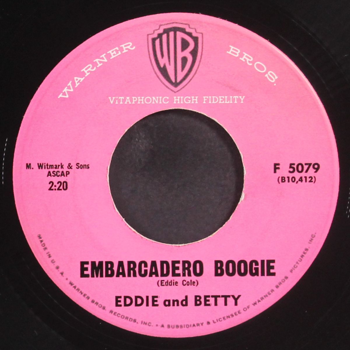 embarcadero boogie / give up your twin pipes mother by EDDIE & BETTY