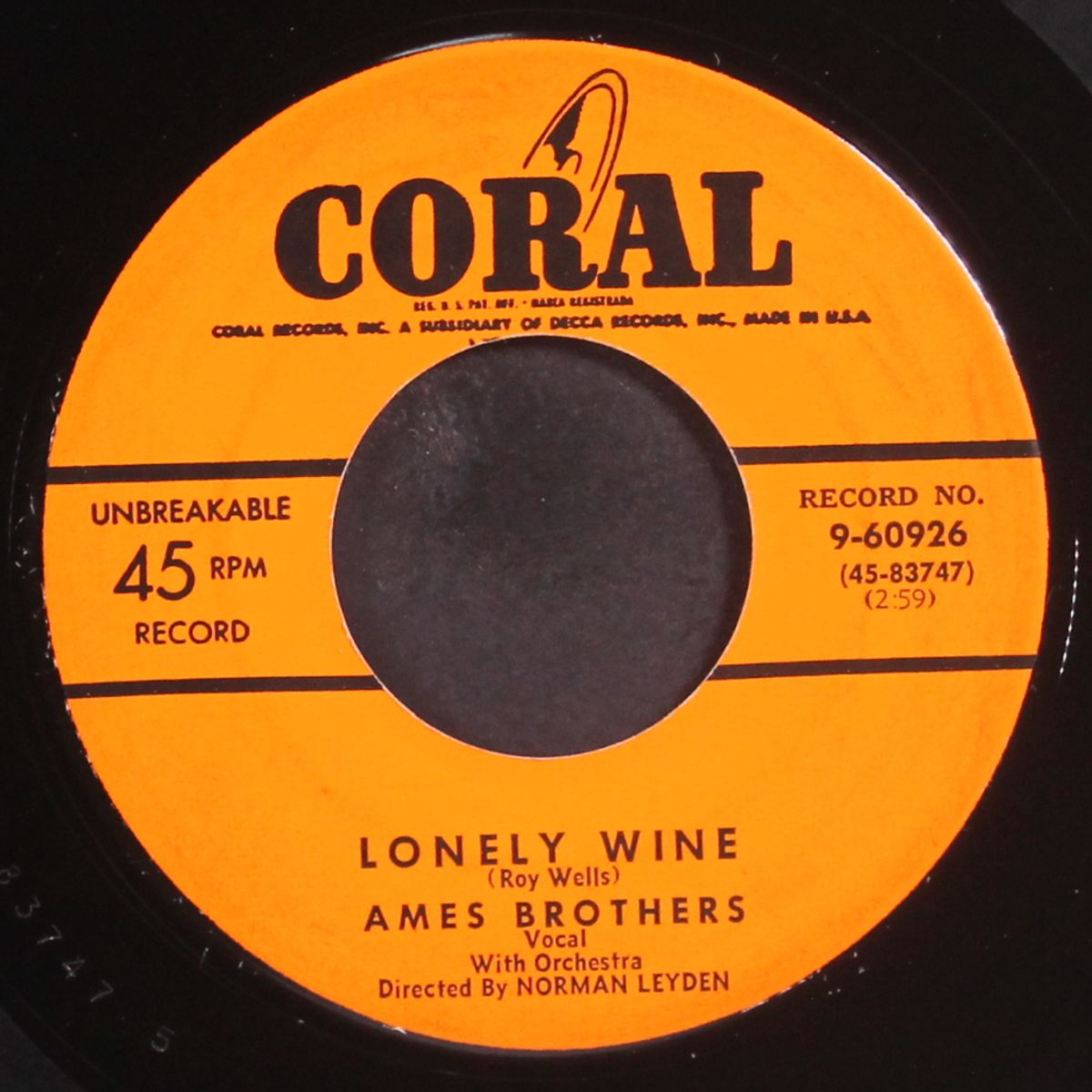 lonely wine by AMES BROTHERS