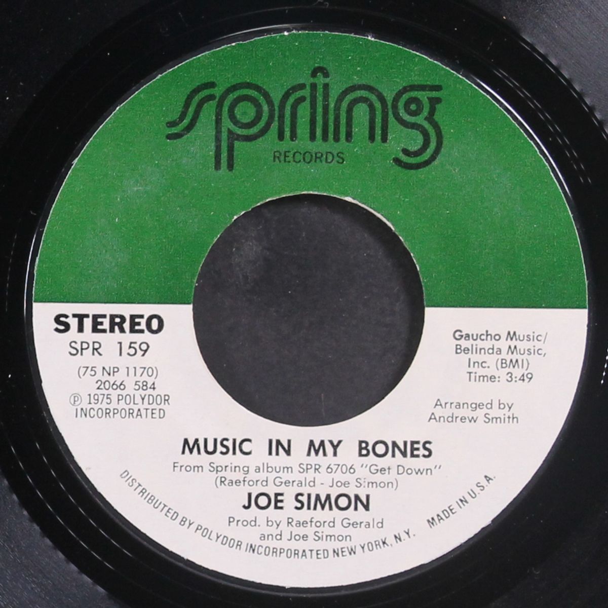 music in my bones / fire burning by JOE SIMON