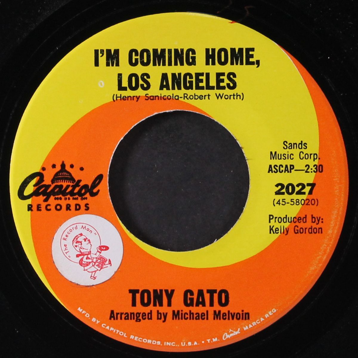 don't count on me / i'm coming home, los angeles by TONY GATO