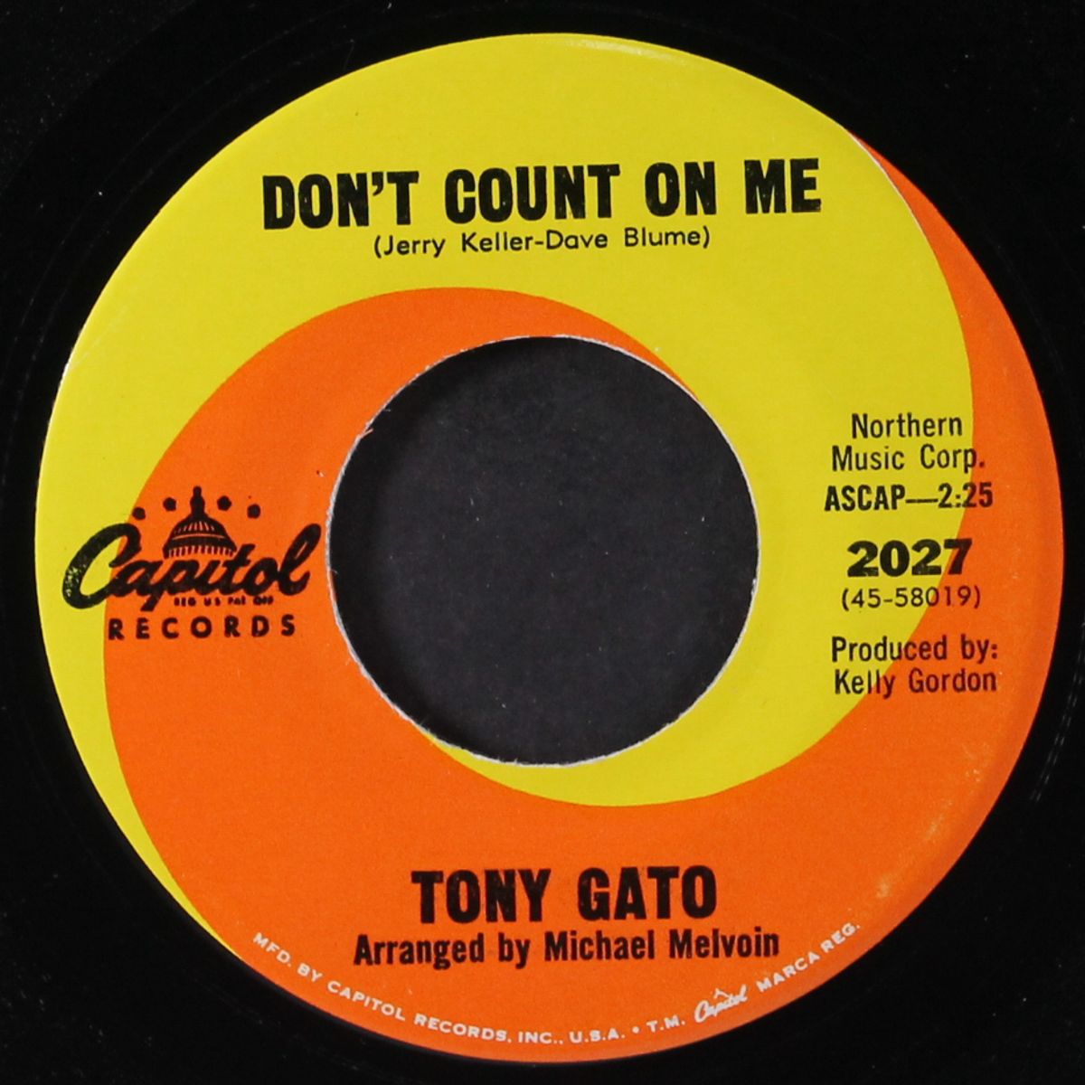 don't count on me / i'm coming home, los angeles by TONY GATO