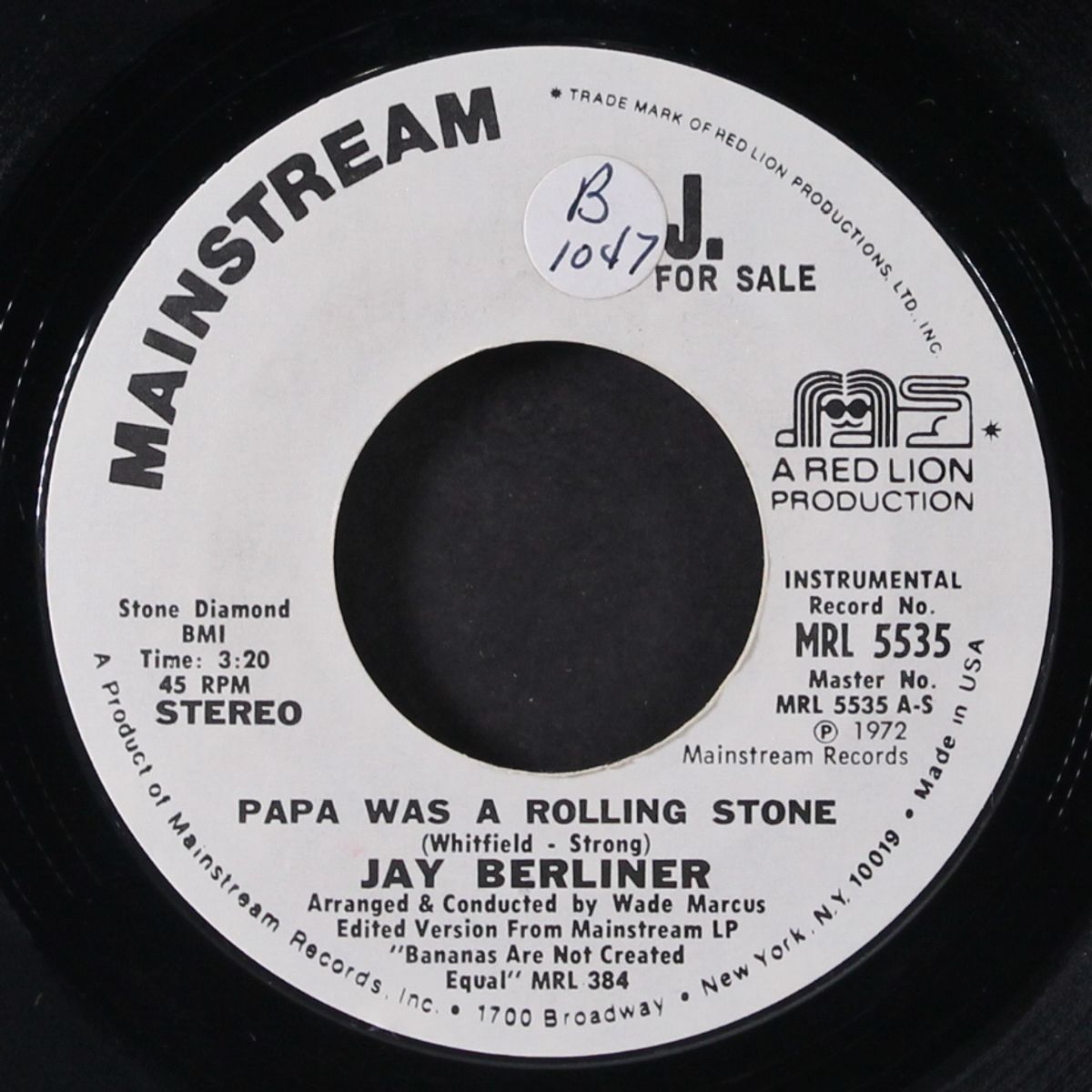 papa was a rolling stone / stickball by JAY BERLINER