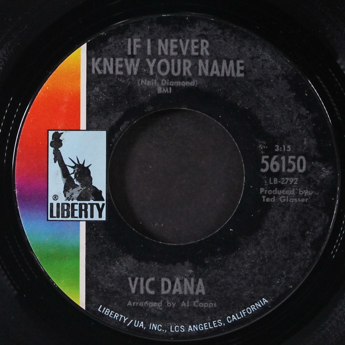 if i never knew your name / sad day song by VIC DANA
