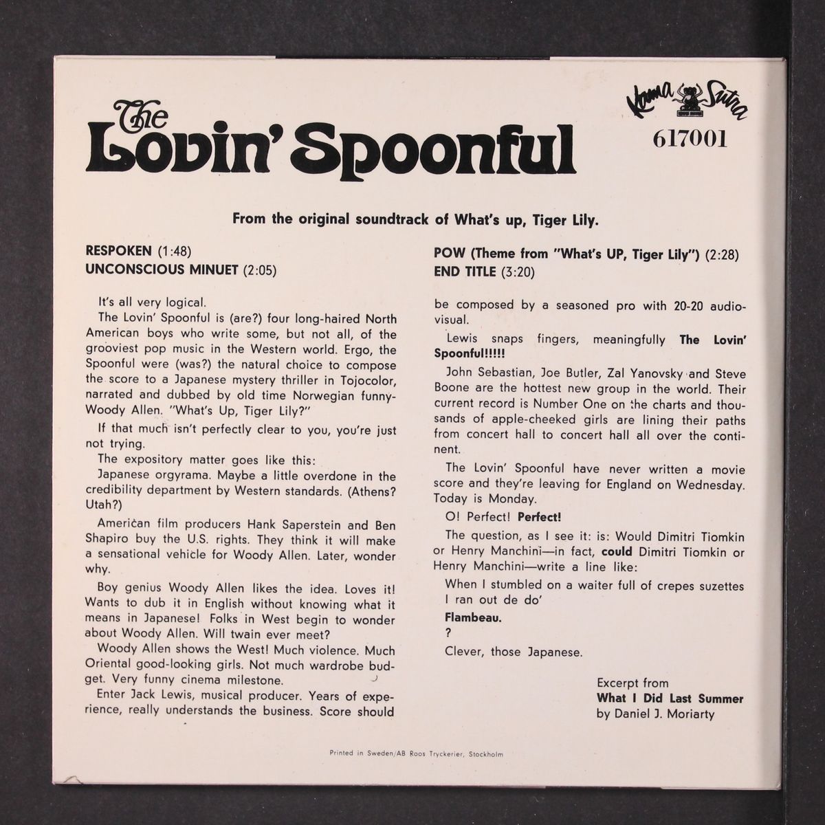 what's up, tiger lily by LOVIN' SPOONFUL