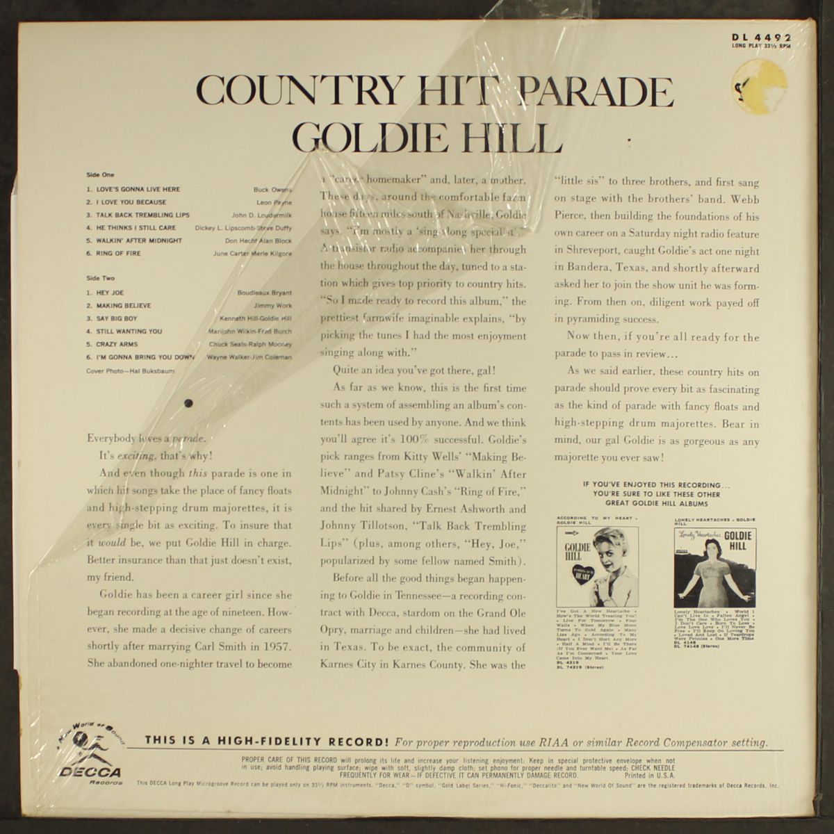 country hit parade by GOLDIE HILL