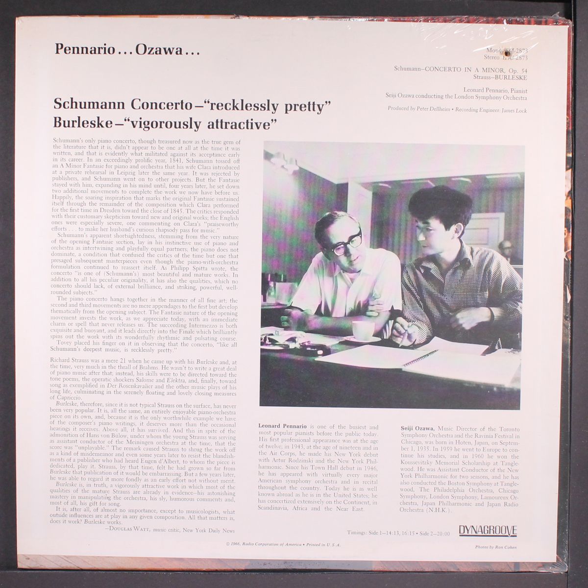 schumann: piano concerto, strauss: burleske by LEONARD PENNARIO