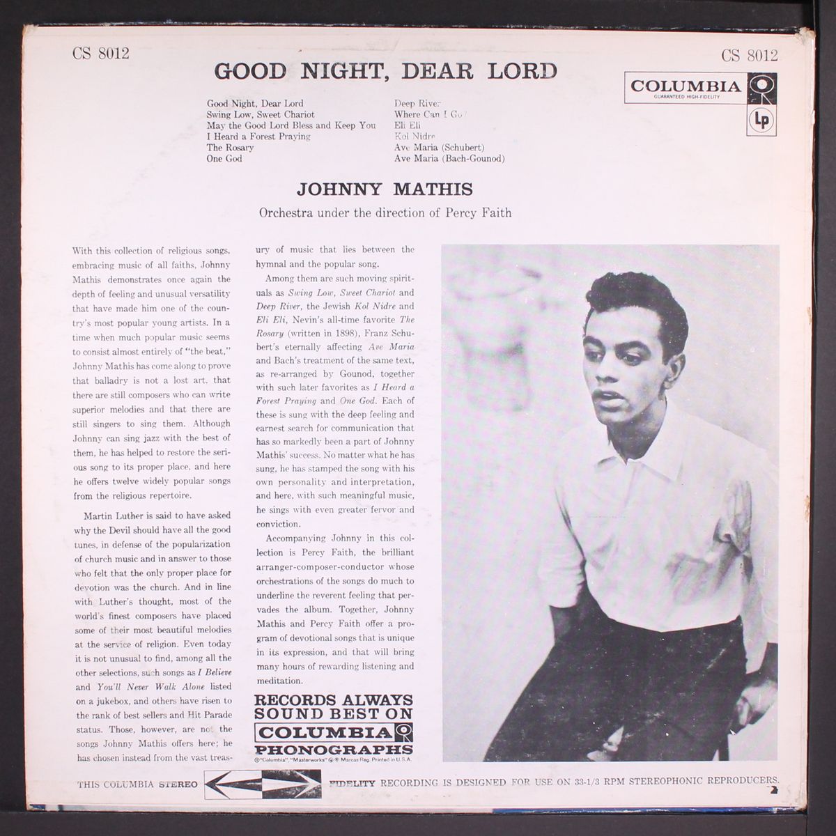 good night dear lord by JOHNNY MATHIS