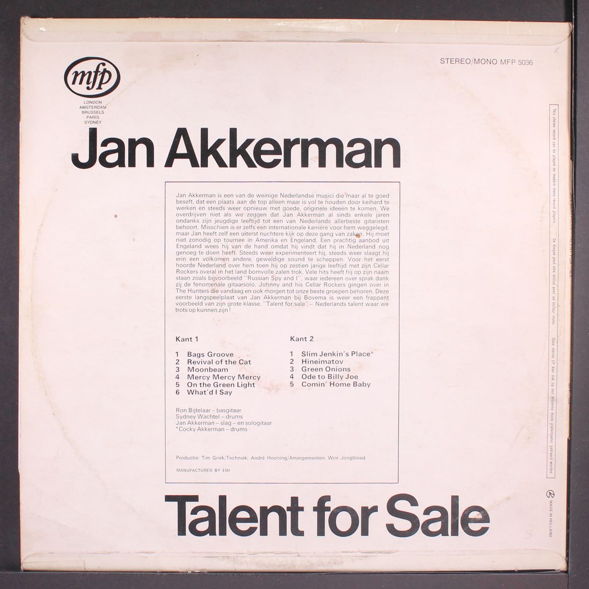 talent for sale by JAN AKKERMAN
