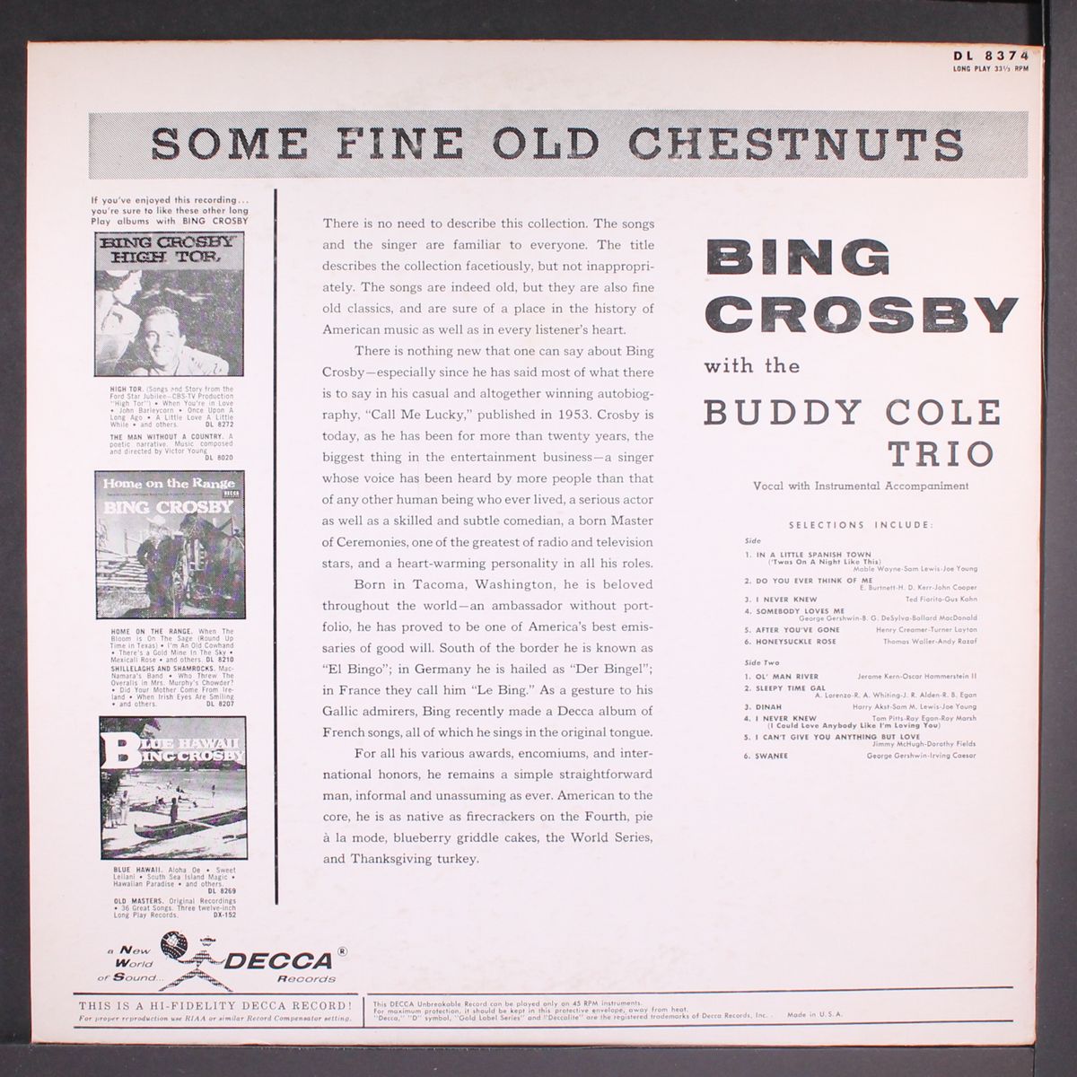 some fine old chestnuts by BING CROSBY
