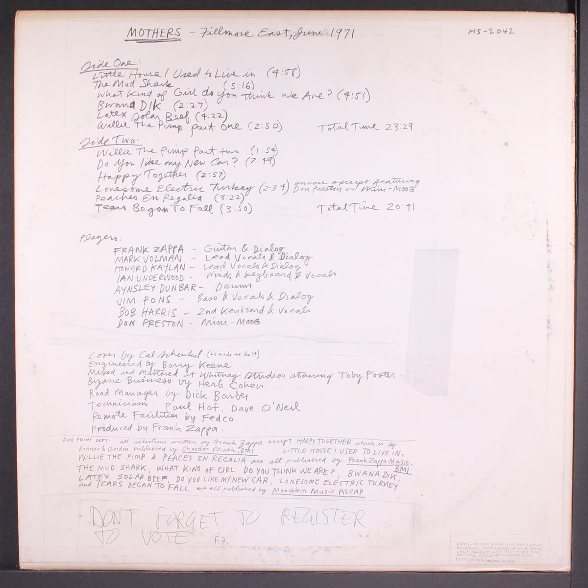 fillmore east, june 1971 by MOTHERS