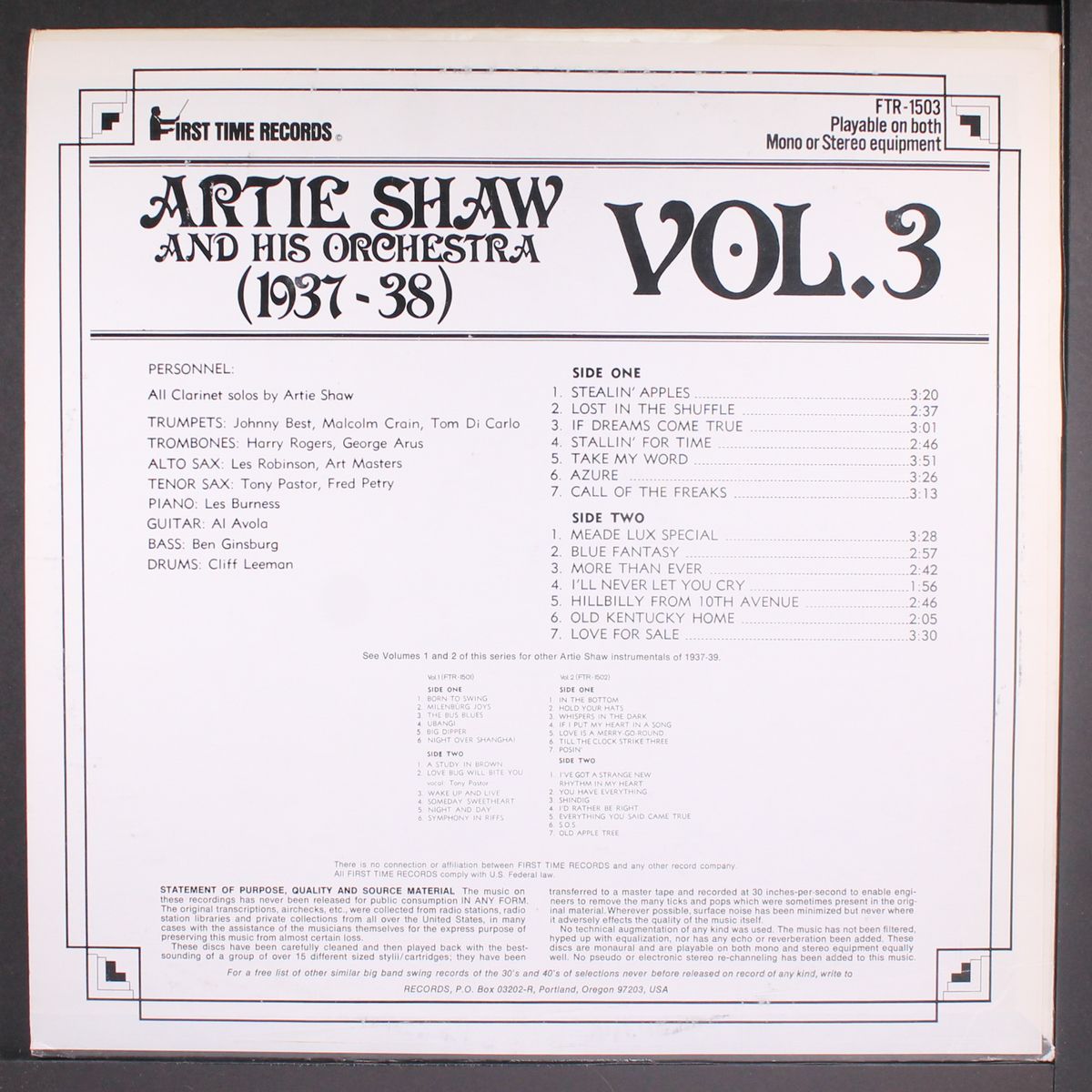 vol. 3, 1937-1938 by ARTIE SHAW