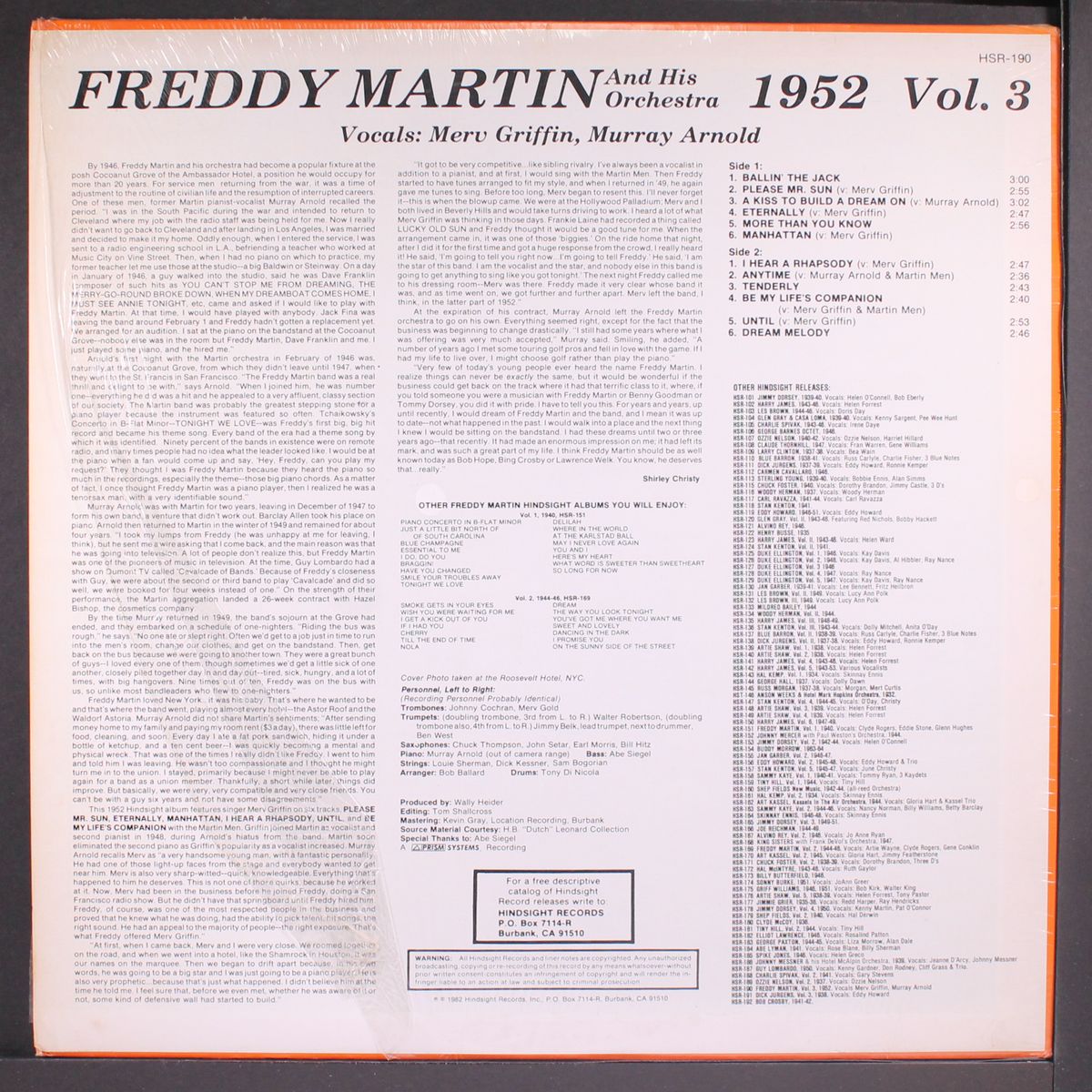 the uncollected vol. 3 1952 by FREDDY MARTIN