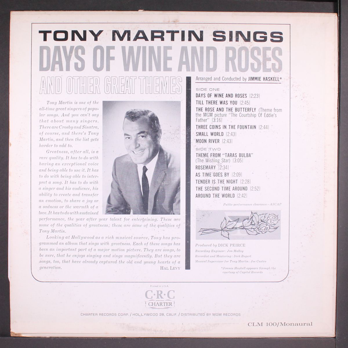 days of wine and roses by TONY MARTIN