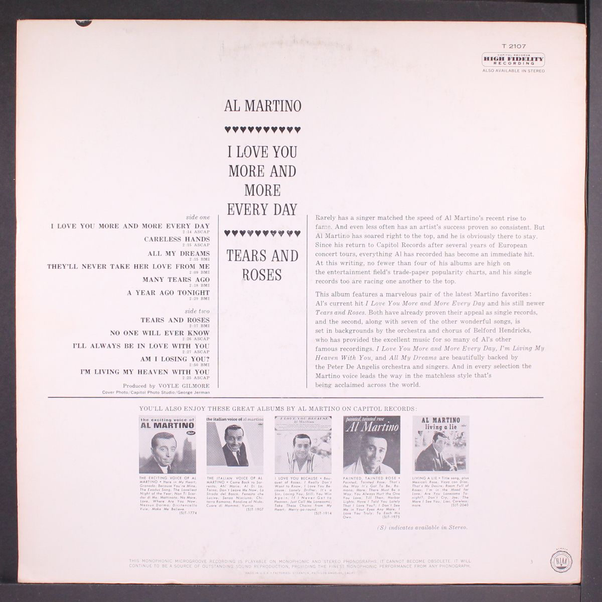 i love you more and more each day by AL MARTINO
