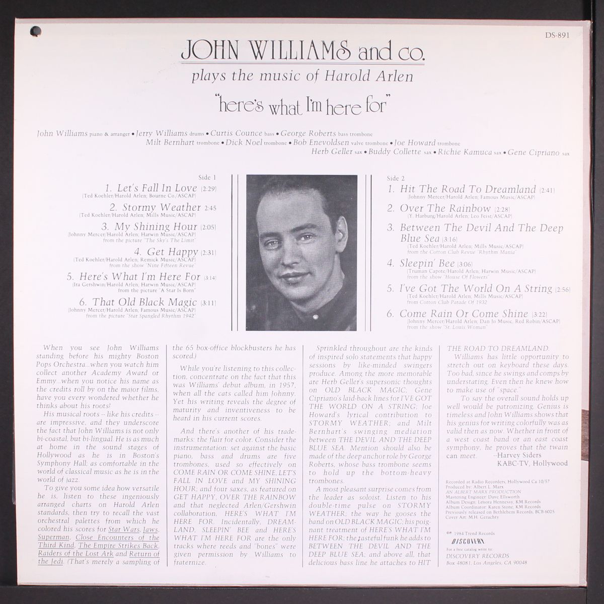 plays the music of harold arlen - here's what i'm here for by JOHN WILLIAMS