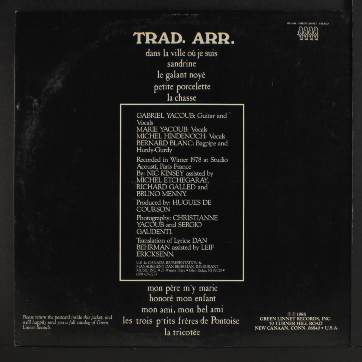 trad. arr. by GABRIEL YACOUB