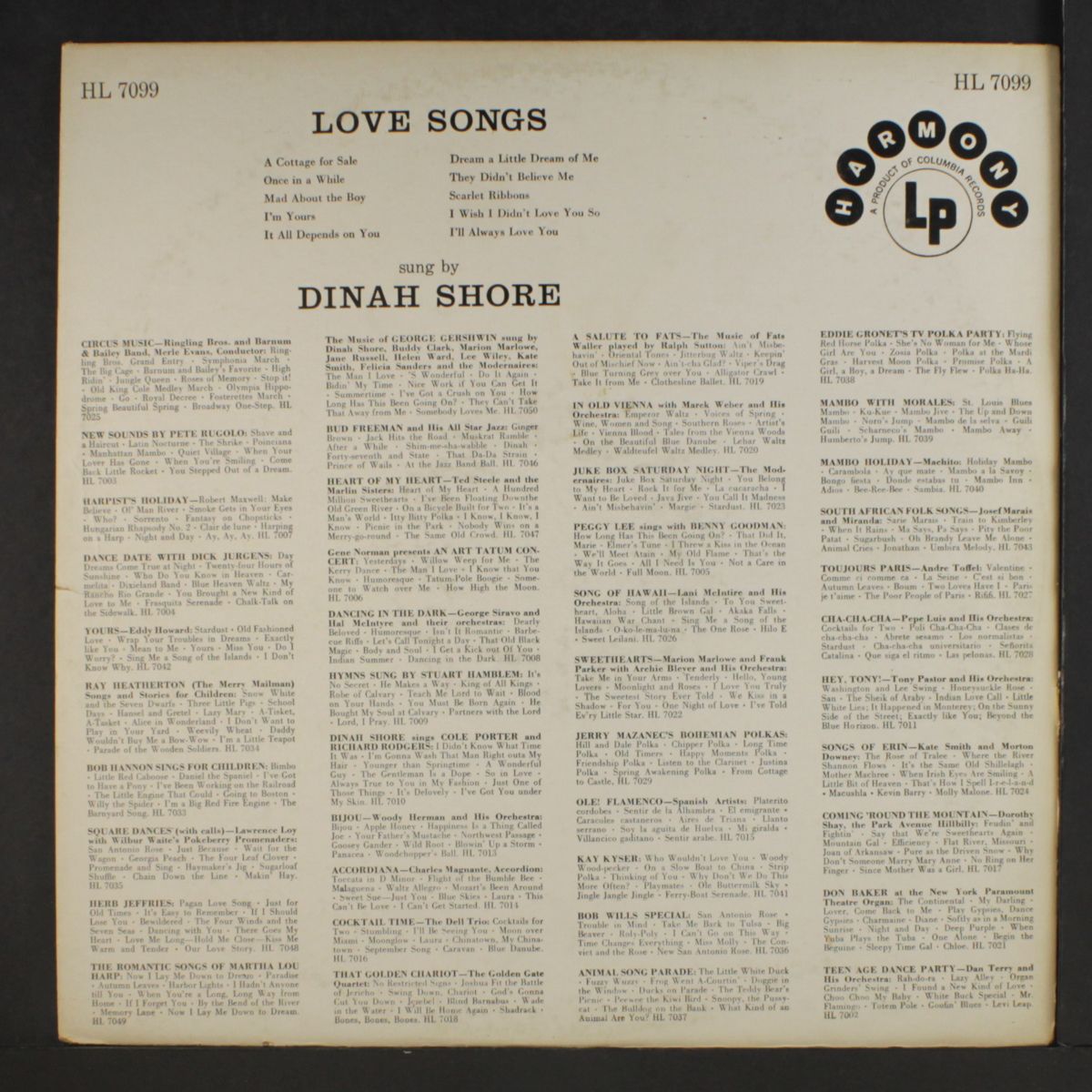 love songs by DINAH SHORE