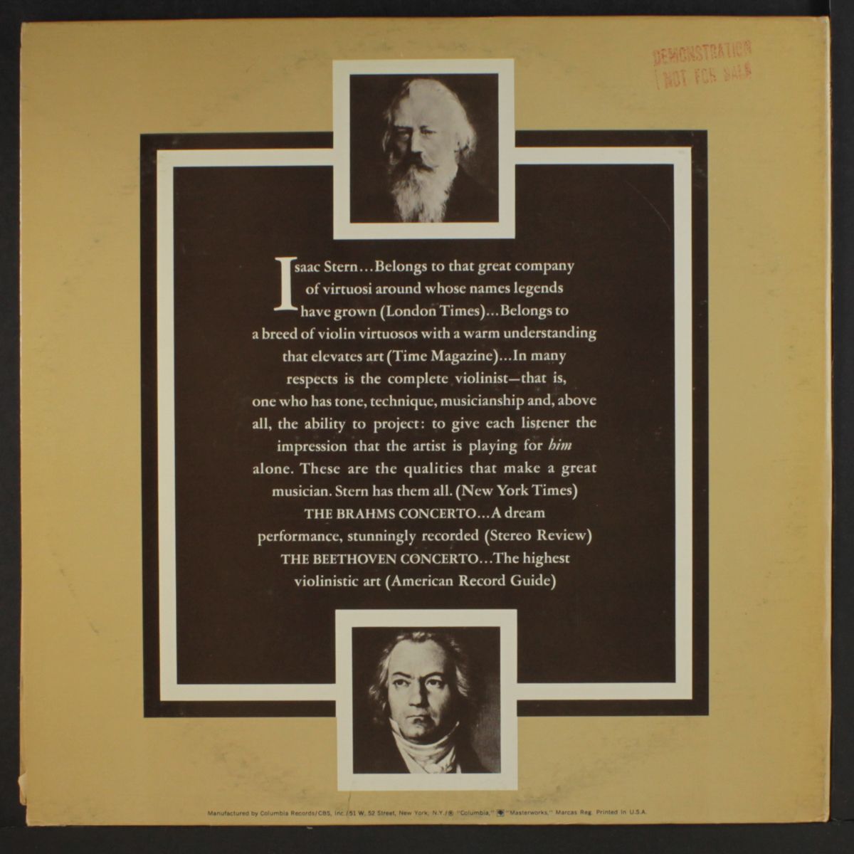 the great beethoven & brahms violin concertos by ISAAC STERN