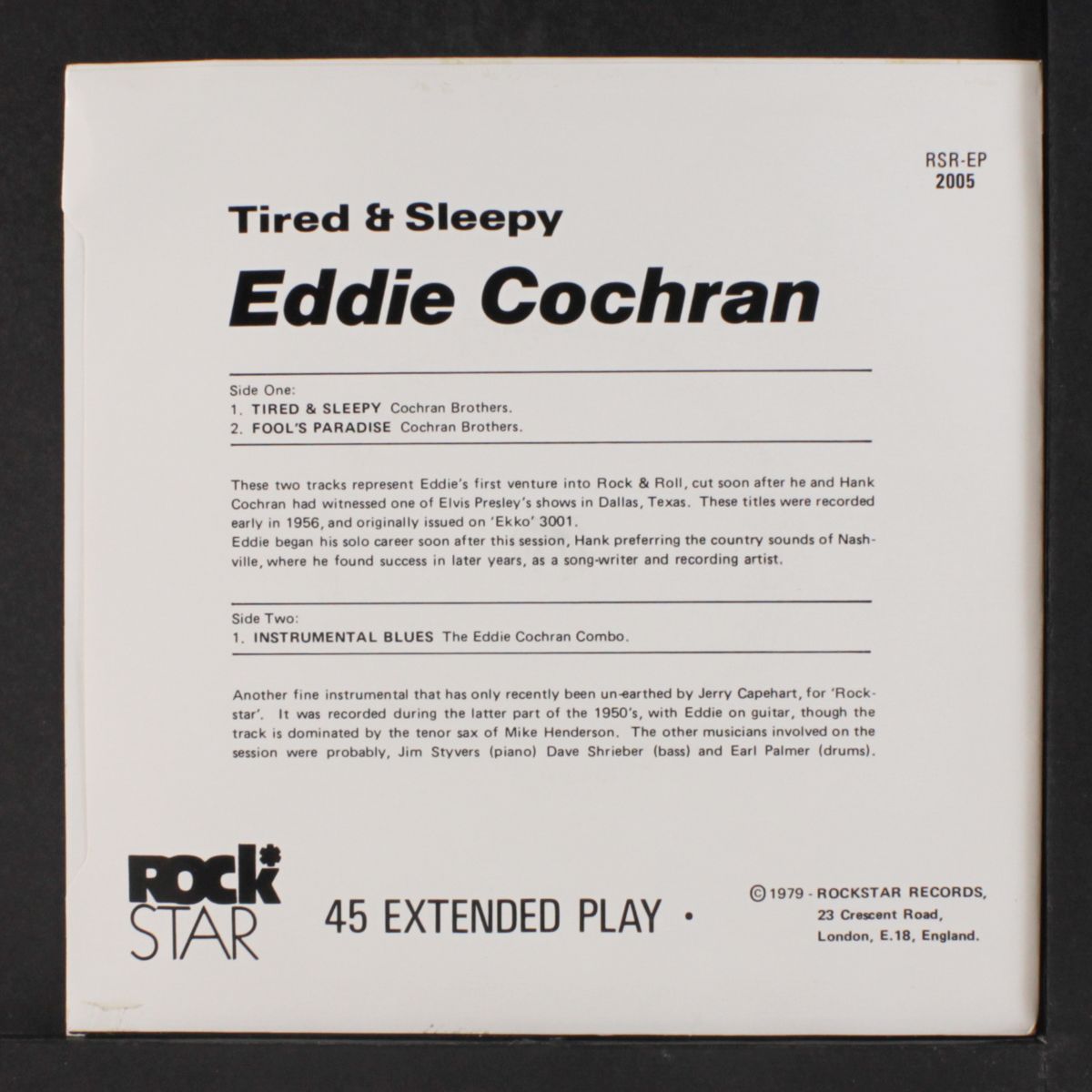 tired & sleepy by EDDIE COCHRAN