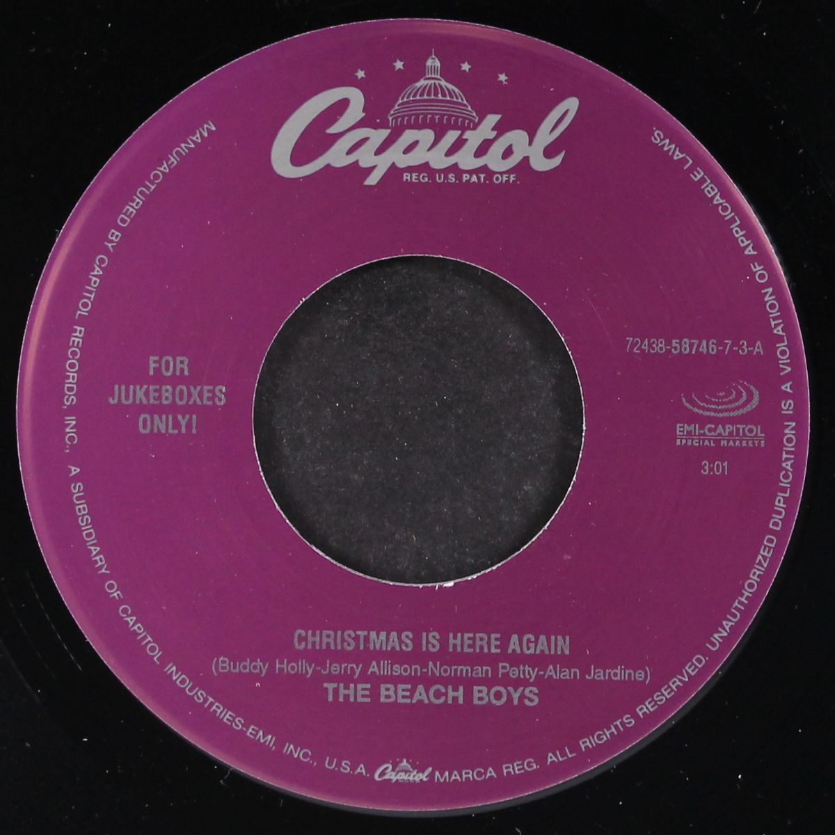 christmas is here again / auld lang syne by BEACH BOYS