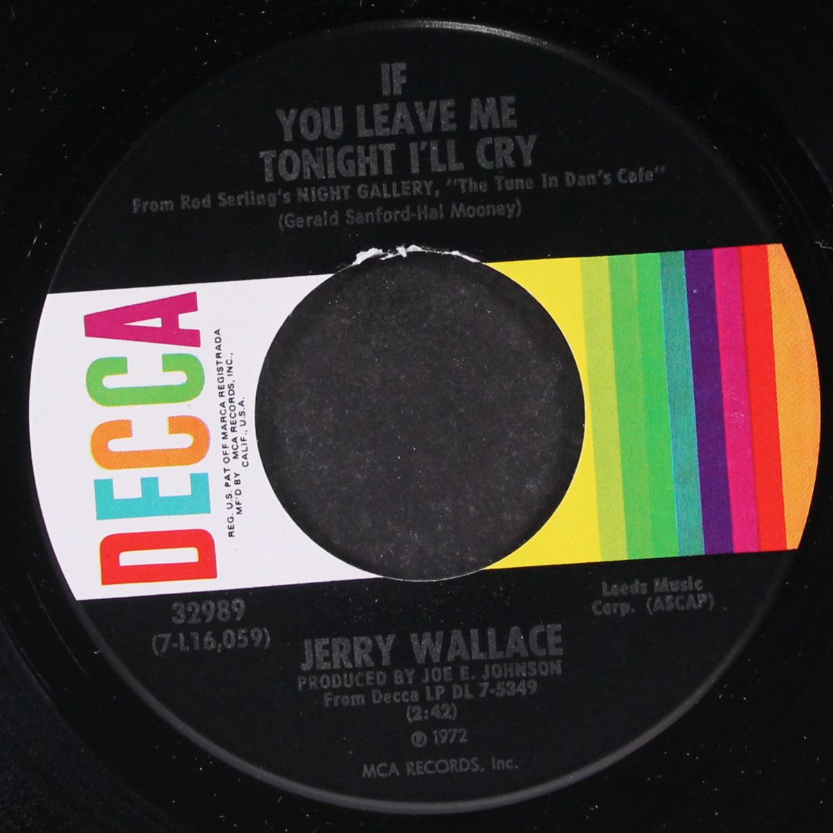 what's he doin' in my world / if you leave me tonight i'll cry by JERRY WALLACE