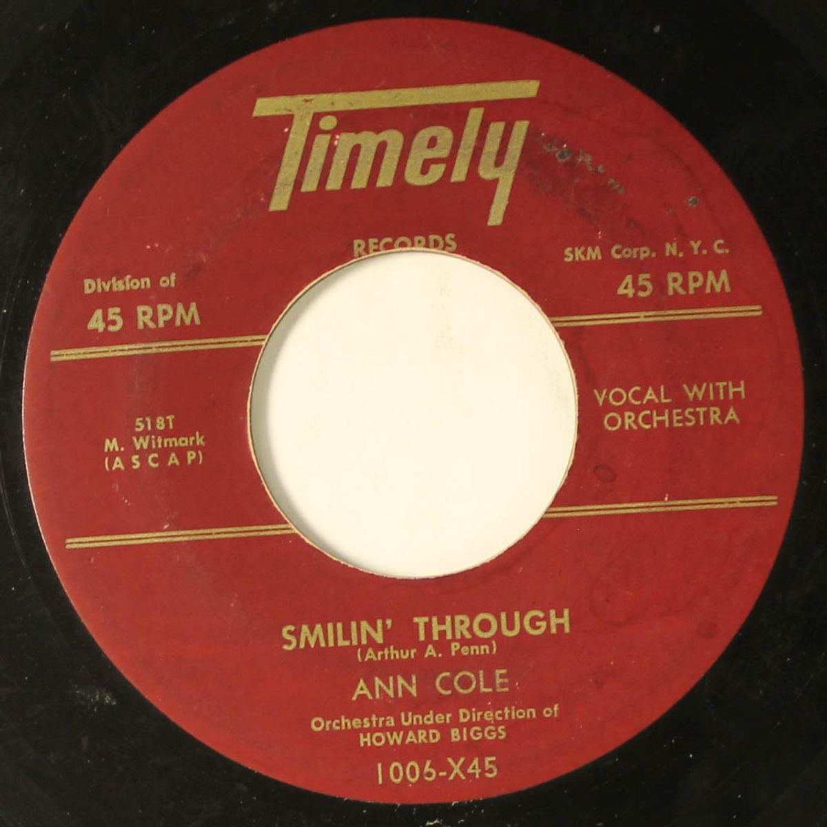 danny boy / smilin' through by ANN COLE